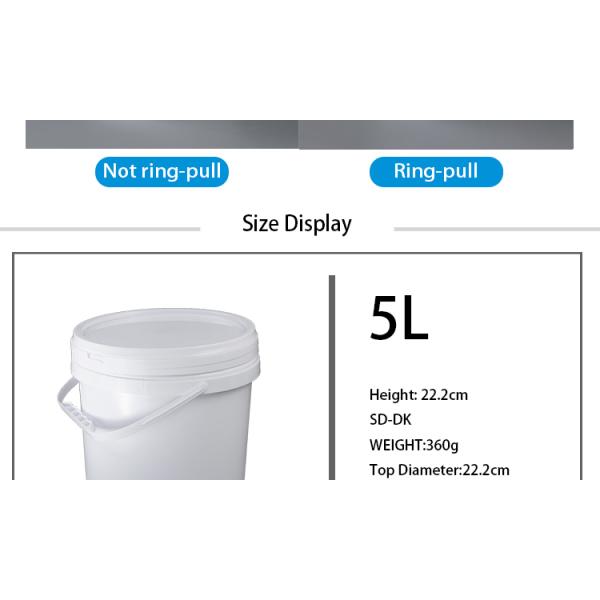 CMYK White 5 Gallon 20 Litre Paint Bucket With Lid Plain Lacquered