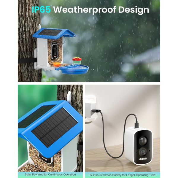 Smart Bird Feeder With Camera, Bird Camera Wireless For Outdoors