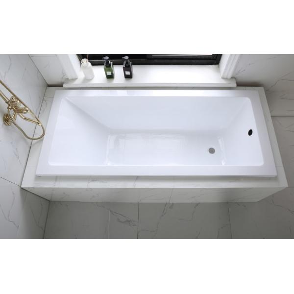 UK Standard Acrylic Drop in Bathtub with Simple Built in Design and Optional Headrest