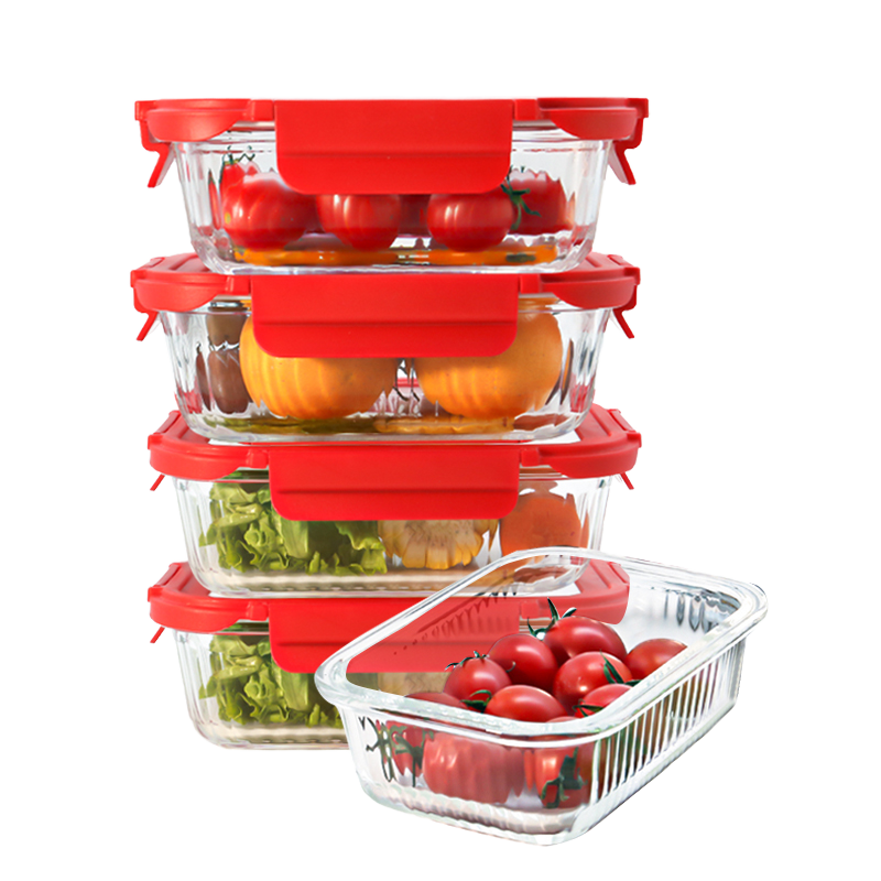 BPA-Free Microwave-Safe Glass Lunch Boxes Food Storage Set Leakproof Meal Prep Containers with Lids