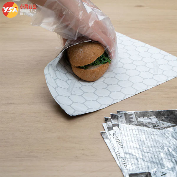 Hexagon Honeycomb Paper  Laminated Aluminum Foil Burger Wrapping Paper | Aluminum Foil + Paper | Oil-Proof & Moisture-Proof | Complies with Food Contact Standards