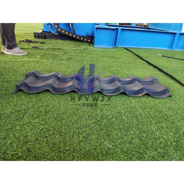 Premium 1100 Colored Steel Roof Tile Roll Forming Machine Hydraulic Double Linear Guide Rail Cutting