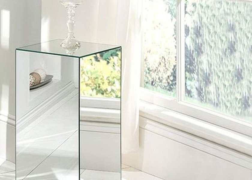 Silver Finish Compact Size General Use Silver Plinth Footstool