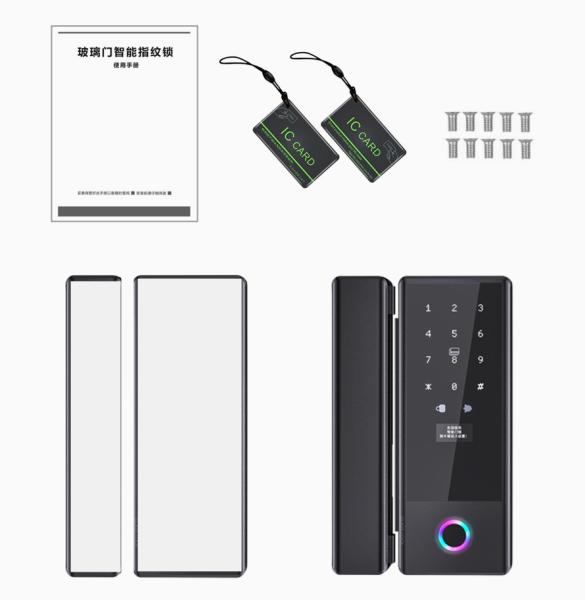 Qleung Glass G10s Tuya Wifi TTlock App Cerradura Code d'empreinte digitale intelligente et carte clé avec verrouilleur de porte à la maison