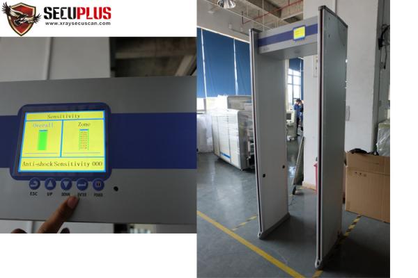 Caminhada do backup de bateria através do quadro de porta 24 do detector de metais 33 zonas painel LCD de 7 polegadas