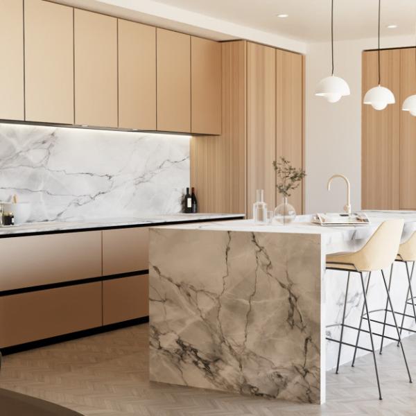 Armoires de cuisine modulaires de grain de bois