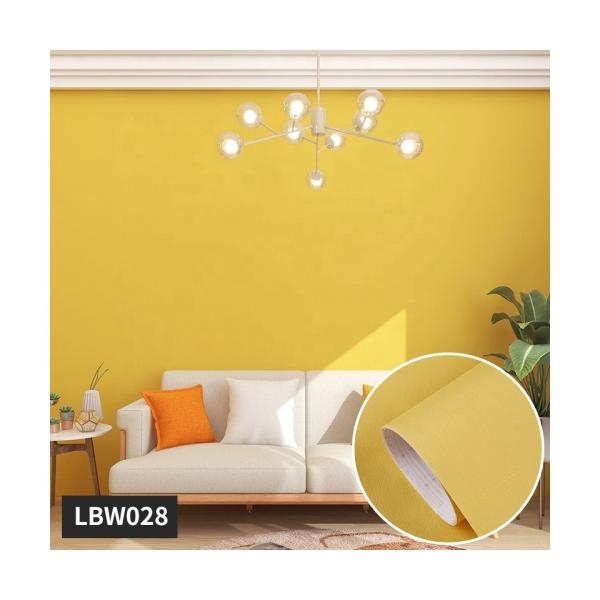 Peel and Stick papier peint plain 60cm * 5m Taille de rouleau pour la décoration de la maison Auto-adhésif Mat Textured Couverture murale