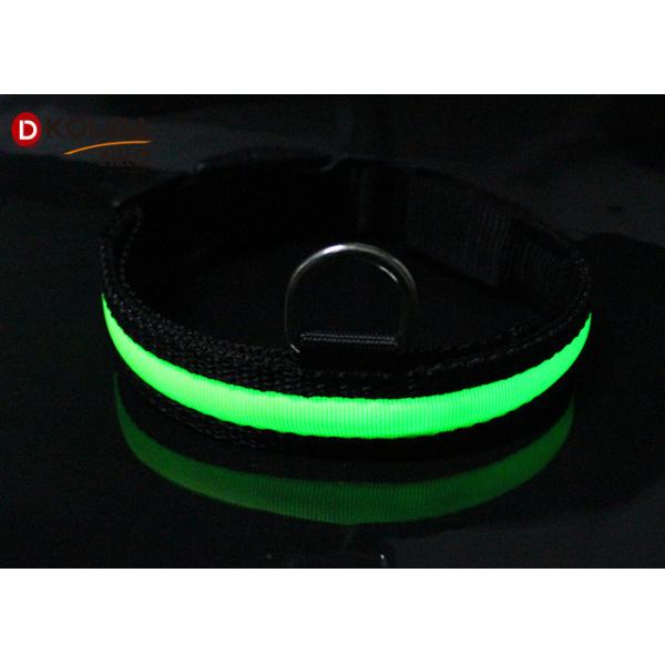 Nylon Night Safety Pet Flashing LED Flashing Dog Collar , Size S / M / L Easy Walk Dog Collar