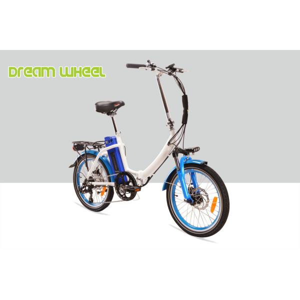 Blue Mens Women'S Electric Folding Bike , Citizen Folding Electric Bike 20