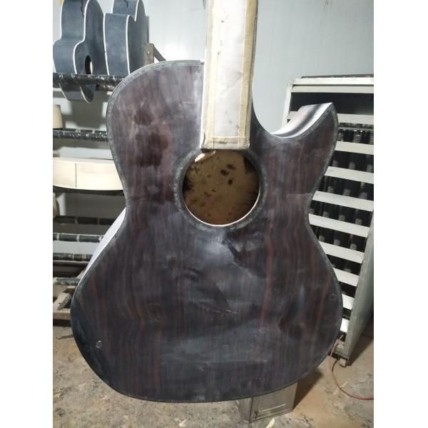 AAAA handmade all Solid ebony wood single cut guitar 14 frets imported wood armrest GA acoustic electric guitar