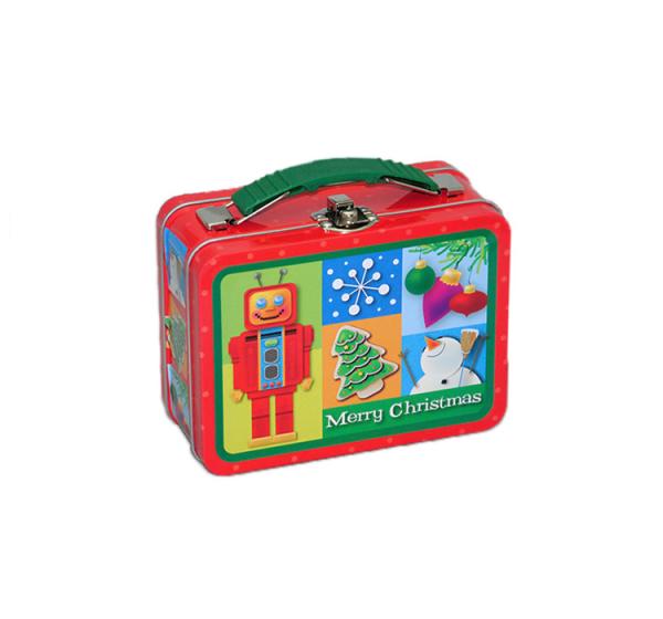 Luggage Shape Gift Tin Can For Kids 146*146*63.5Hmm Customized Logo Acceptable