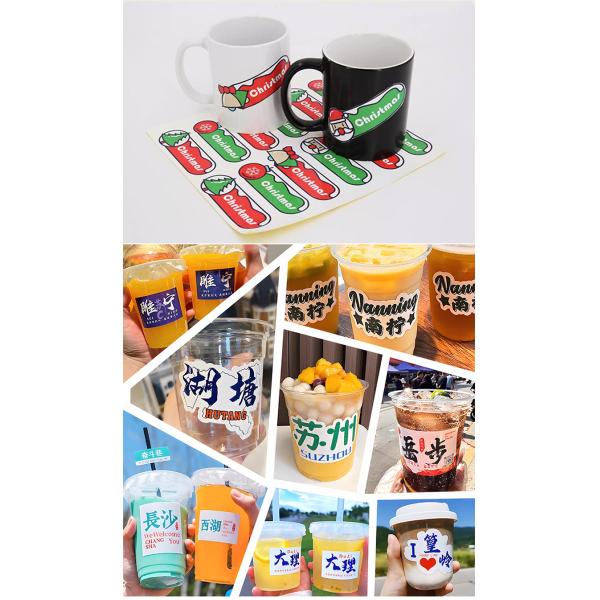 Fabrique en gros 100U PET auto-adhésif auto-adhésif étiquette brillante