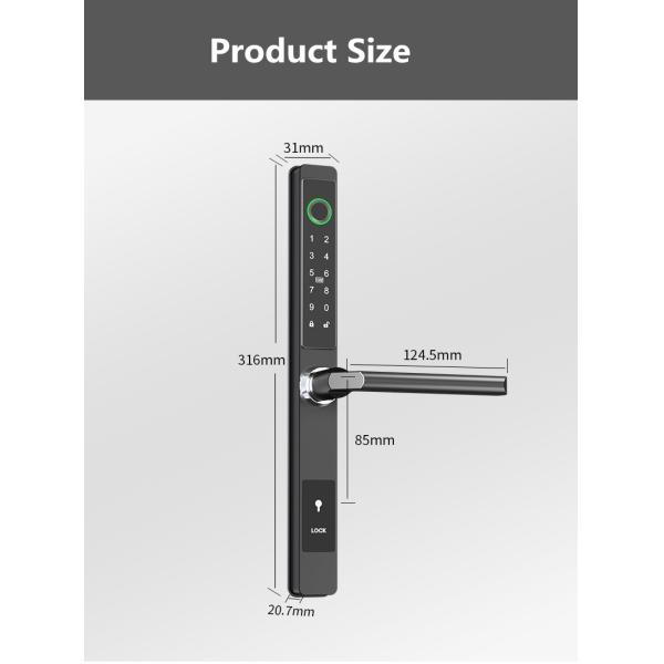 Алюминиевый отпечаток пальца App Control Door Lock Bluetooth водонепроницаемый IP65