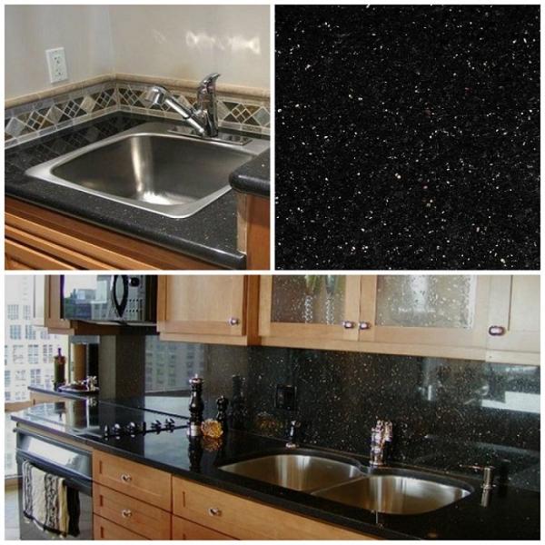 Natural star golden Black galaxy Polished Indian Black Granite stone tiles slabs