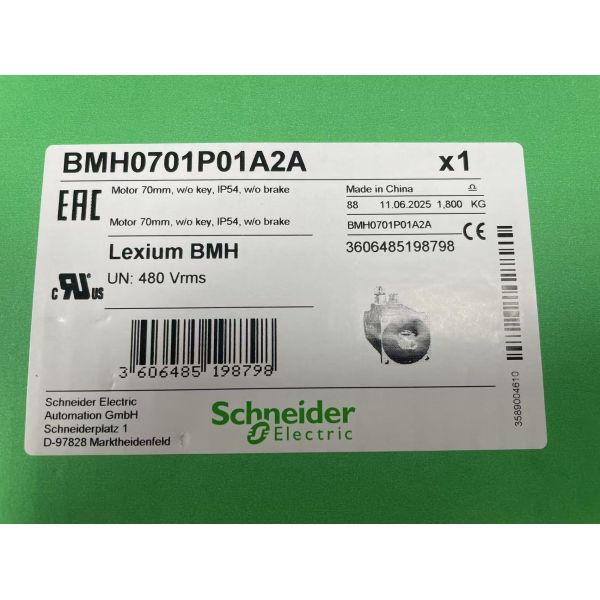 Schneider Electric BMH0701P01A2A | Lexium 32 70mm Servo Motor 1.2Nm 8000rpm