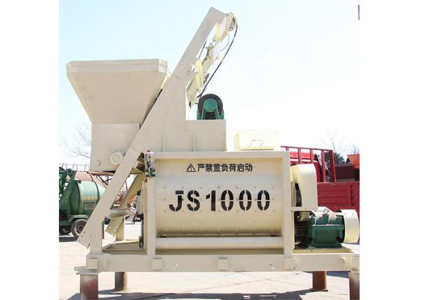 Hydraulic Concrete Mixer Machine 1000 Liter Double Shaft JS1000 1 Yard Concrete Mixer With Lift Bucket