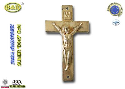 Crucifixo de bronze do zamak da antiguidade plástica do ouro da cruz D049 do caixão para o uso 10.8*6.6cm do caixão