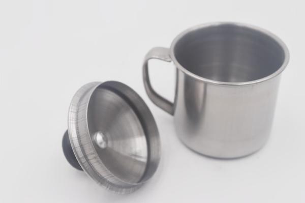 11cm Caitang factory customized tea mugs metal steel travel cup with cover