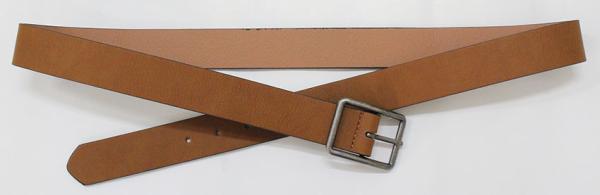 Fashion Tan PU Belt For Men With Black Edge Painting & Old Silver Buckle