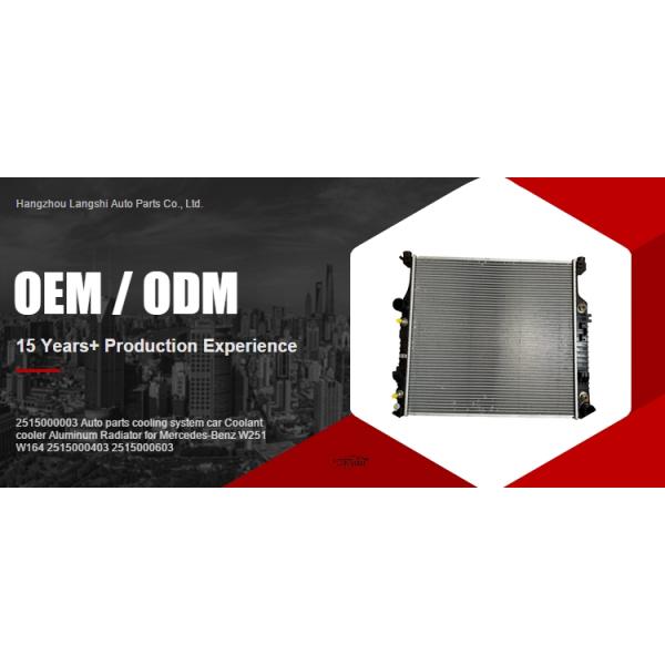 2515000003 Aluminum Radiator for Mercedes-Benz W251 W164 2515000403 2515000603 Design