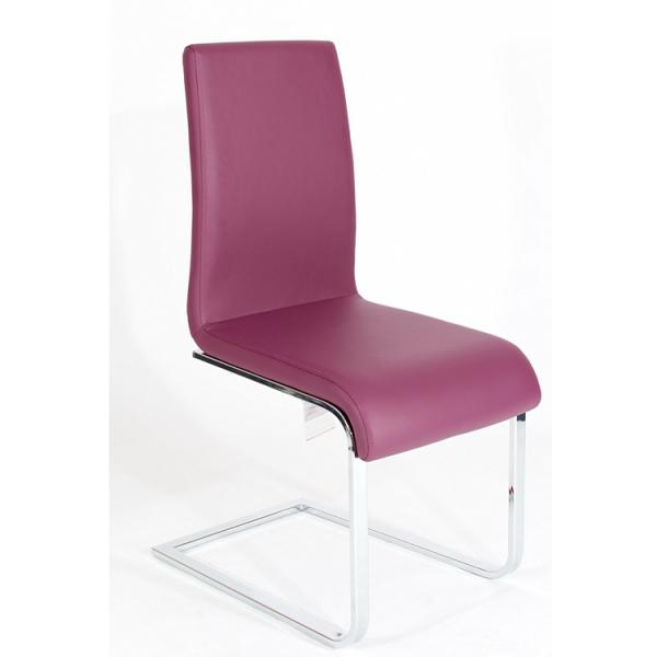 Smooth PU Leather Upholstered 46cm 0.25CBM Z Shape Modern Dining Chair
