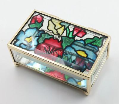 Shinny Gifts New Wedding Gifts Enamel Glass Jewelry Boxes Collection Boxes