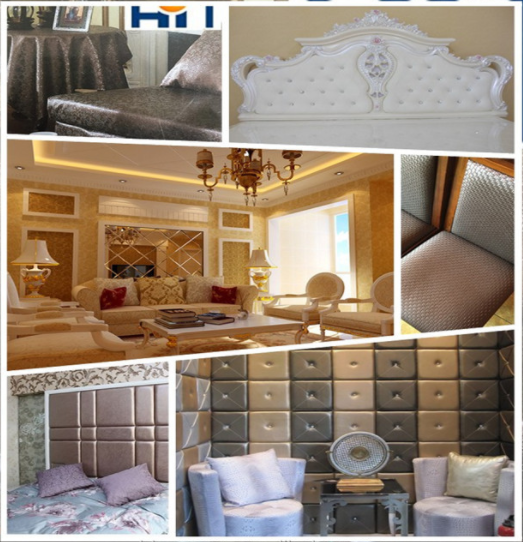 Similicuir de PVC de papier peint de décoration de feuille en cuir imperméable de PVC pour des meubles