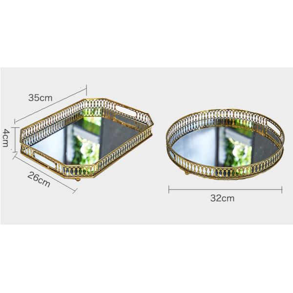 Nordic Aluminum Alloy 32cm Diameter Metal Jewelry Tray