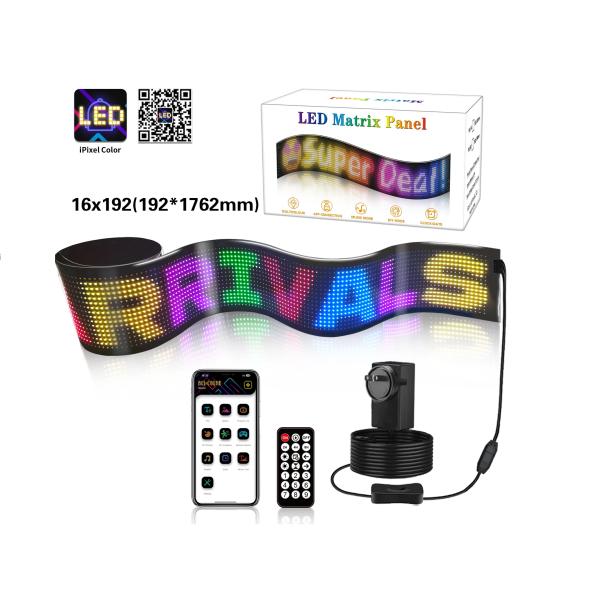 16*192 LED Smart Soft Screen App Control Display de píxeles de automóvil para señales publicitarias de las tiendas