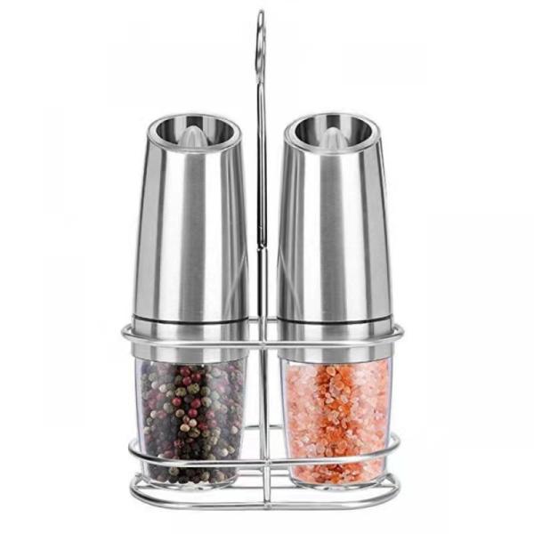 Sustainable Kitchen Spice Salt Grinder with Blue Light Electric Salt Pepper Grinder Set