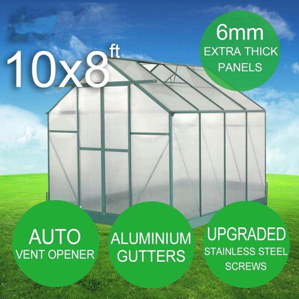 Not Coated Frame Finishing 6ft X 8ft Large Garden Greenhouse for Outdoor Gardening