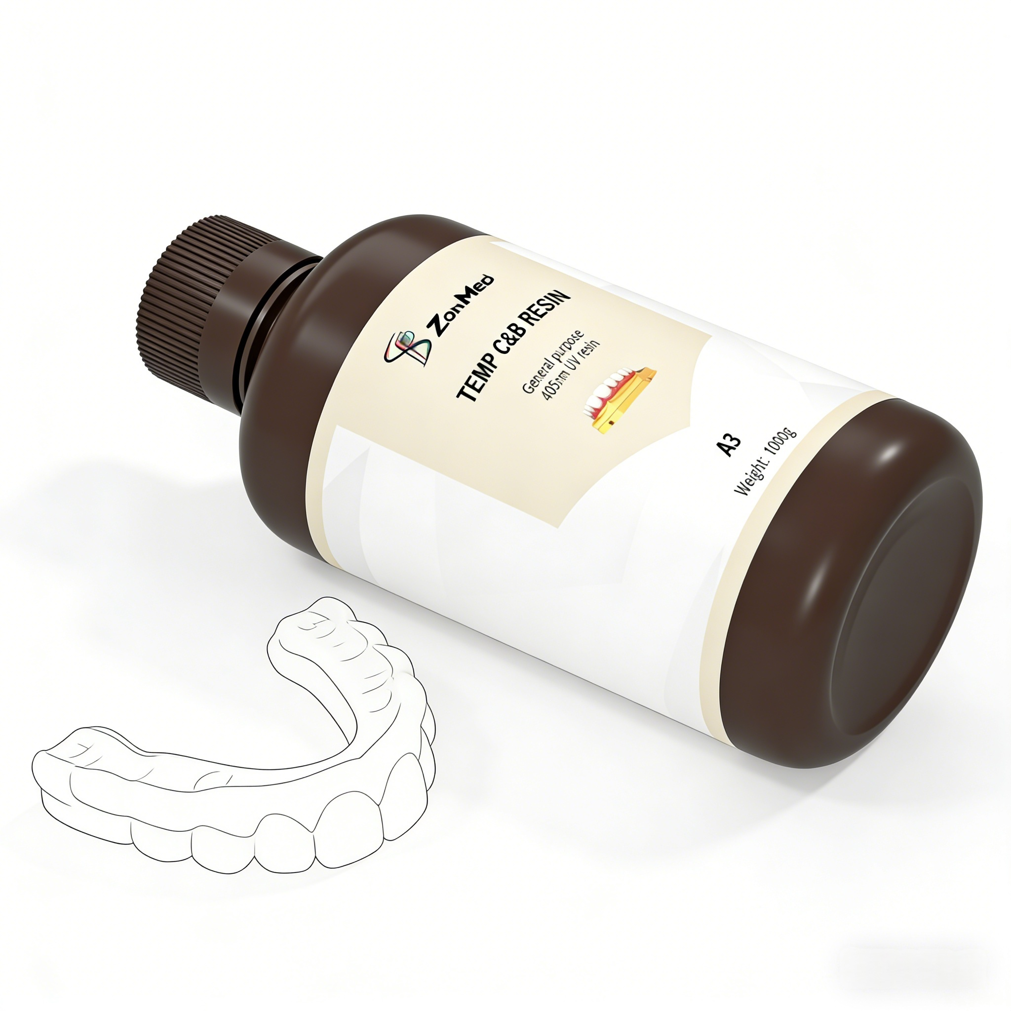 Regular DLP Printer And LCD Printer Compatible 3D Printing Temporary Crown Resin Biocompatible FDA Approved Dental Material
