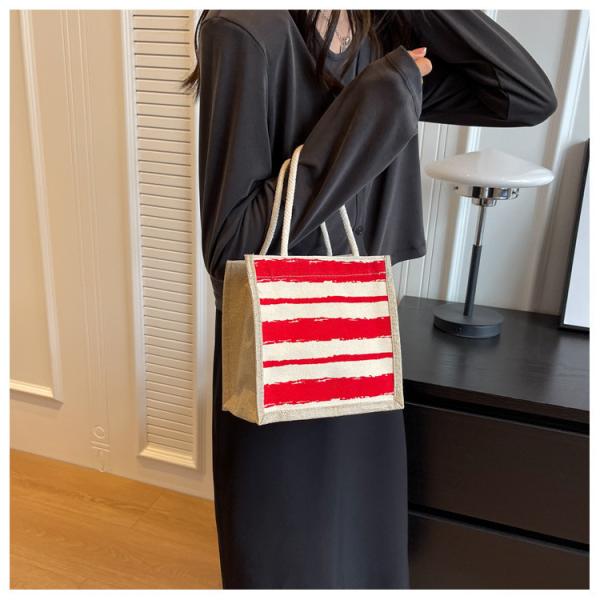 TOTE BAG CANVAS BAG CANVAS GIRL NEW PRINTED TOTE INS PORTABLE BENTO LUNCH BOX WORK