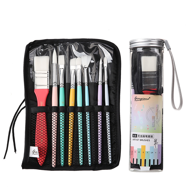 High Quality Nylon Pen Wool Perfect Roller Brush Paint 8 Pcs Set