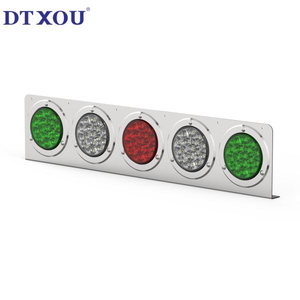 4-inch circular LED trailer truck semi trailer brake turn signal light 5-hole stainless steel combination tail light bracket
