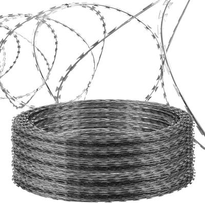 Hot dipped  galvanized concertina razor wire coil as security fence Chinese factory