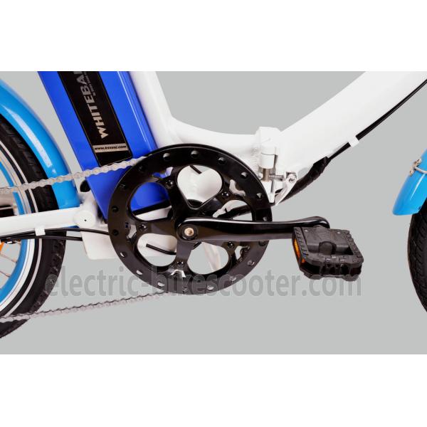 Blue Mens Women'S Electric Folding Bike , Citizen Folding Electric Bike 20