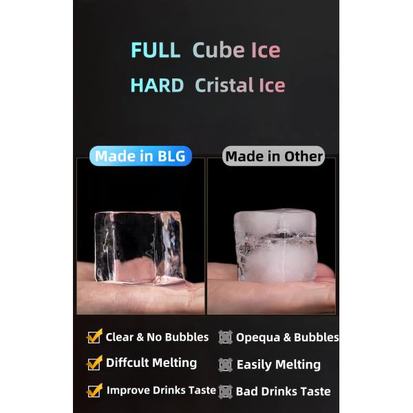 BLG High Quality 220V Automatic Commercial Cube Ice Machine Air-Cooled 55kg Intelligent Home for Cold Drinks Big Square Shape