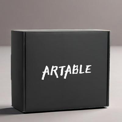 Custom Black Mailer Box With White Silk Screen Logo Strong E Corrugated Shipping Boxes