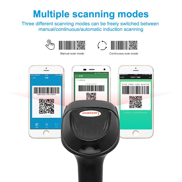 Handheld 2D читатель кода USB 1D QR оружия штрихкода связанный проволокой блоком развертки со стойкой