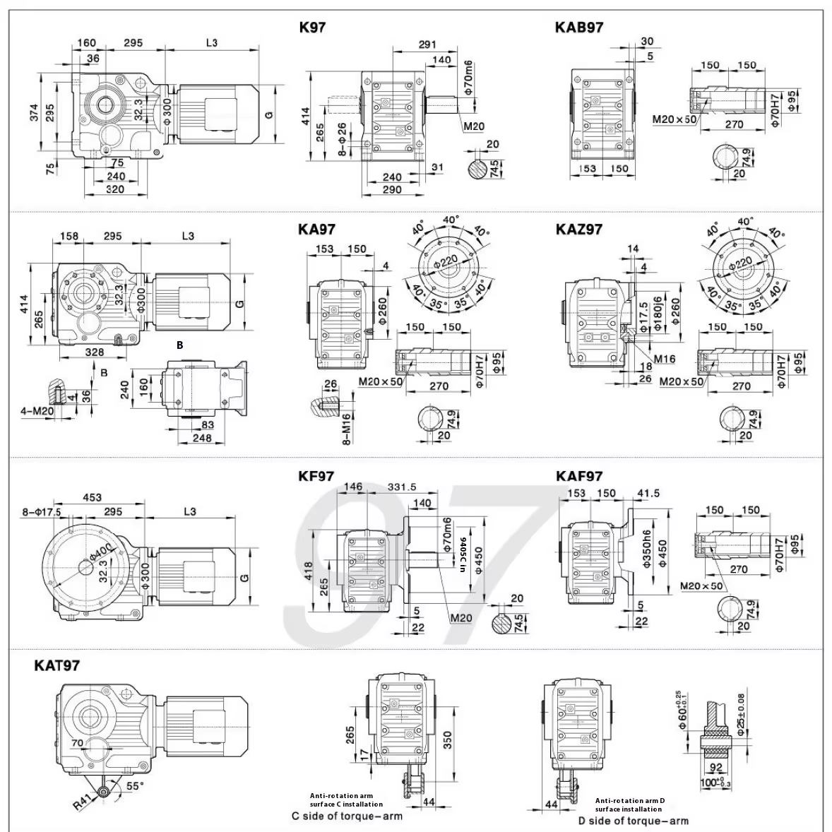 KA37-49.79 0.37kW 90 Degree Helical Bevel Gearbox Reducer Gear Motor with High Efficiency