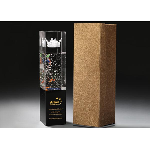 Durable K9 Crystal Trophy Cup Custom Engraving Logo / Texts Solid Structure