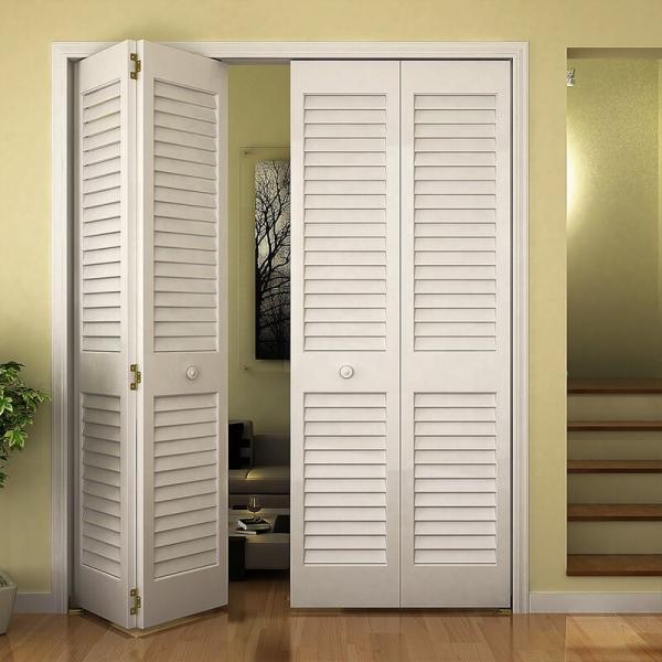 Non Thermal Break Aluminium Mesh Sliding Doors , Louver Folding Doors