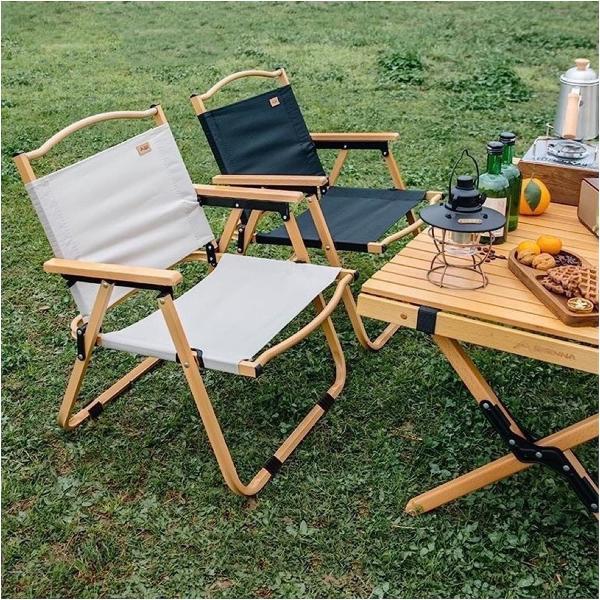 Kermit Chair Foldable Portable Ultra-Light Metal Chair, Portable Wood Beach Chairs, Outdoor Folding Chair