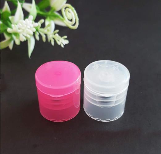 Screw Type Plastic Flip Top Caps Non Spill Frosted For Cosmetic Bottle , 24 410