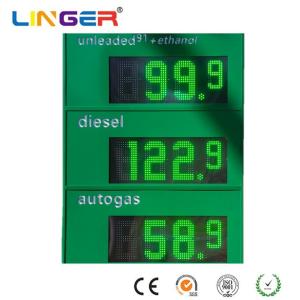 Red / Yellow / Green Gas Station LED Sign Multi Language Gas Price Board