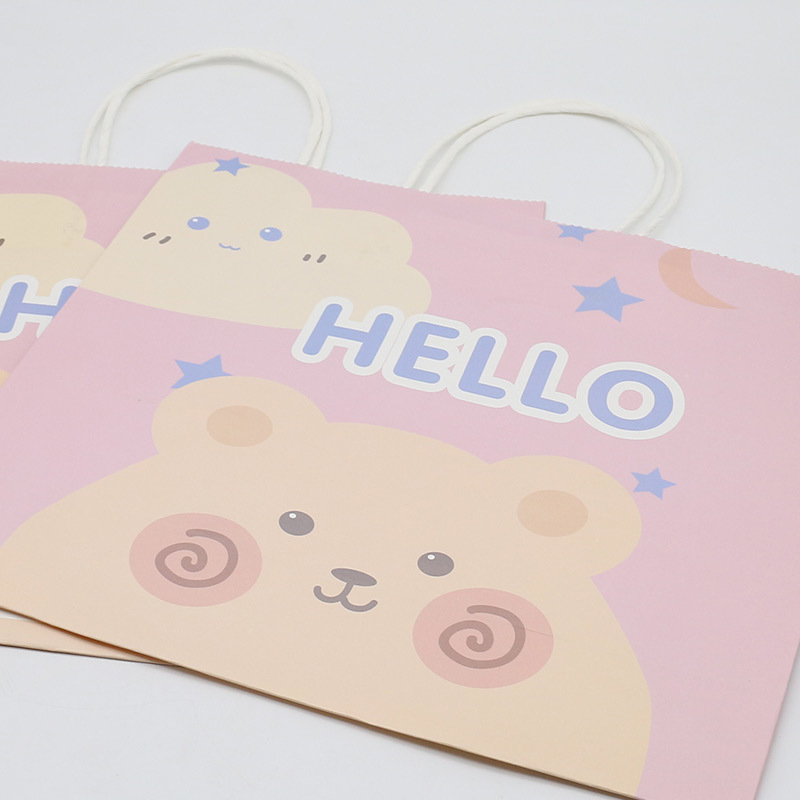 Custom Printed Kraft Paper Bags Sturdy  Gift Packaging Bag For Shoes Clothing Shopping