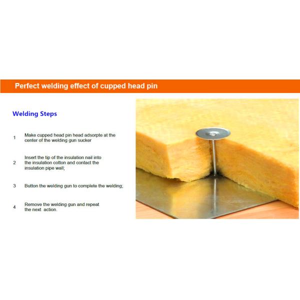 38MM гальванизировали стальные приданные форму чашки главные штыри сварки, мини штыри сварки CD вкладыша трубопровода шайбы