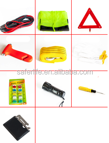 Multifunctional outdoor maintenance roadside Car emergency kit approved