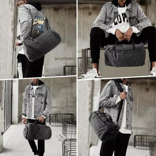 Polyester Anti Theft Travel Bag Gym Bag With Wet Pocket Shoe Compartment